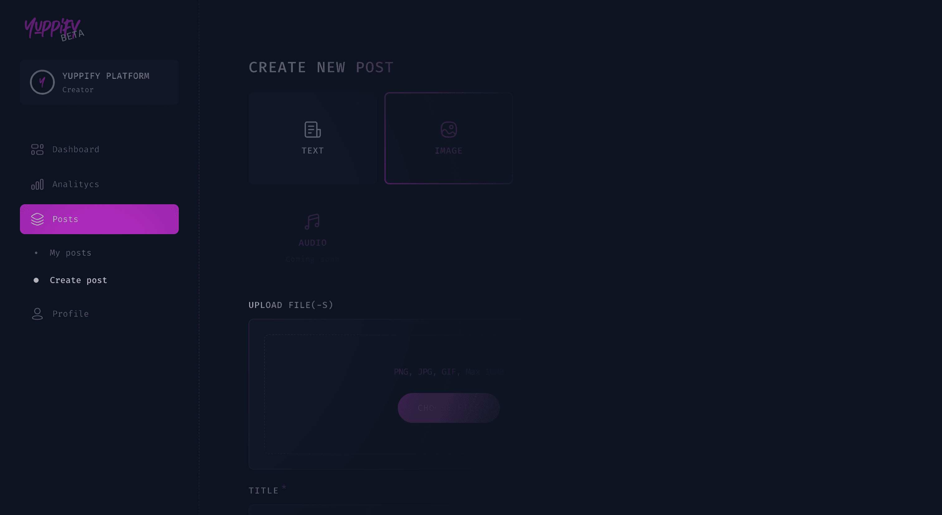 Yuppify platform background